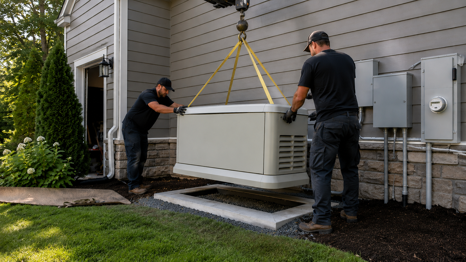 Generator installation at a home